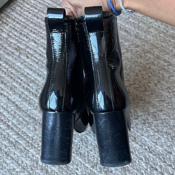 Rag and Bone Ellis Black Patent Leather Boots Ankle Booties - Picture 9 of 15